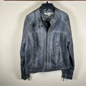 Indigo Saints Gray Faux Leather Jacket Junior Size XL